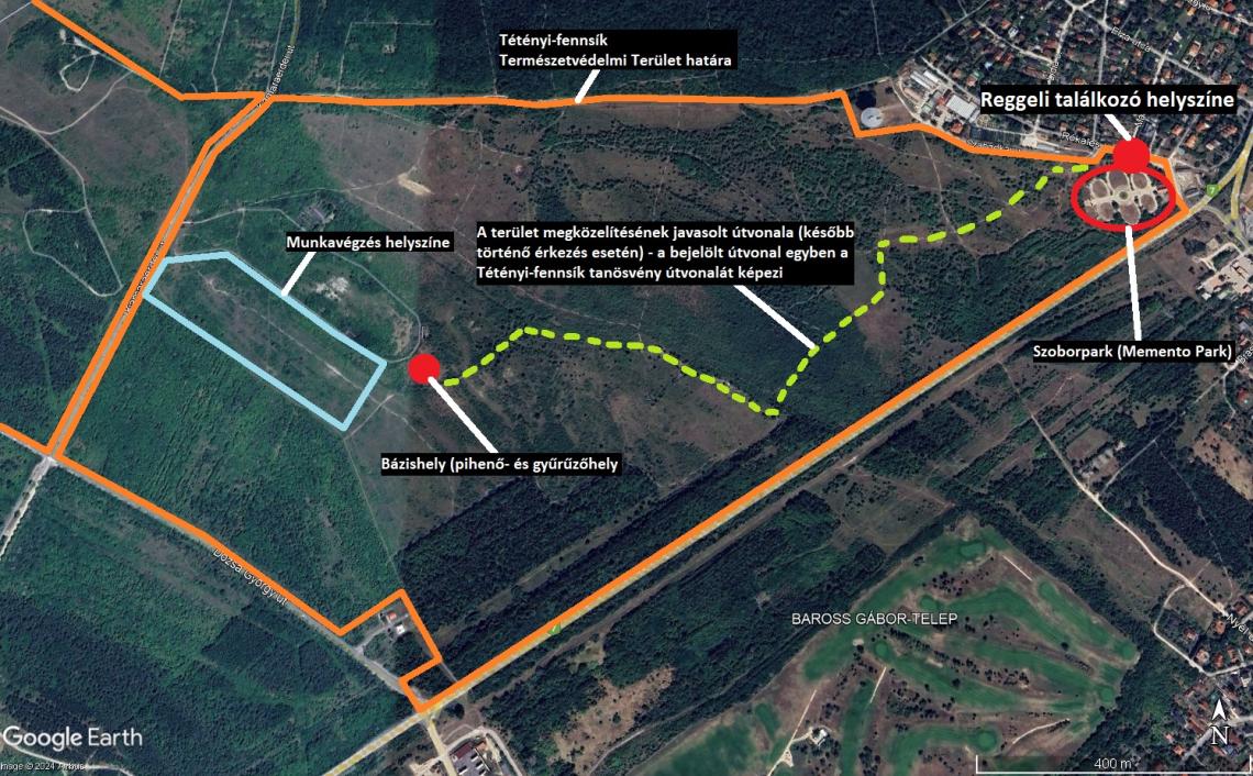 Az élőhelykezelés helyszíne (Forrás: Google Earth)